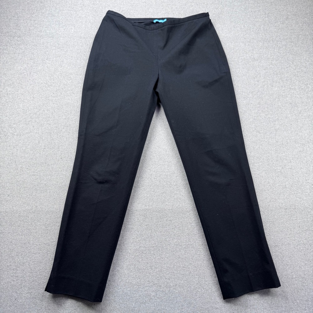 J McLaughlin Black Straight Leg Pants Stretch Knit Office Career Womens Size 4
